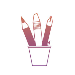 cup with writing tools icon