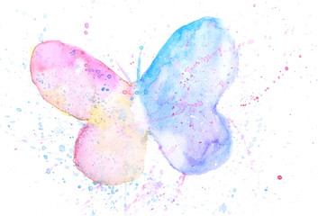 watercolor butterfly abstract hand drawn