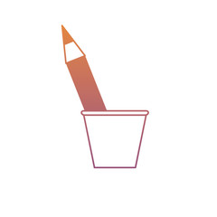 cup with writing tools icon