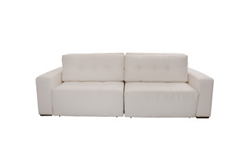 modern white suede couch sofa  isolated