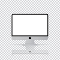 Isolated desktop computer icon. PC monitor icon in transparent background vector illustration