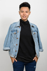 Portrait of Asian girl with tomboy style smiling