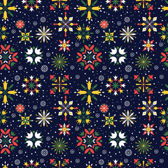 Christmas snowflakes seamless pattern
