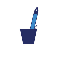 cup with writing tools icon