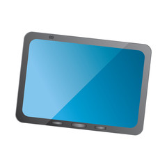 tablet with reflective screen device icon image vector illustration design 