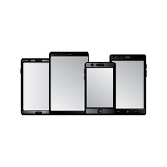 smartphones sizes types digital device icon image vector illustration design 