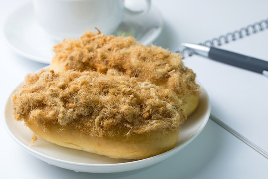Chicken floss bun or bread