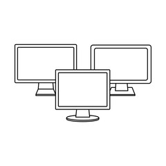 computer monitors icon image vector illustration design 