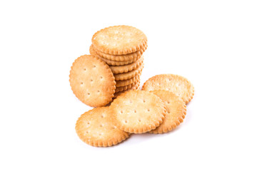 Crackers isolated on white background