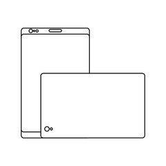 smartphone front and back digital device icon image vector illustration design 