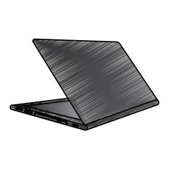 laptop computer icon image vector illustration design  sketch style