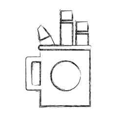 cup with writing tools icon