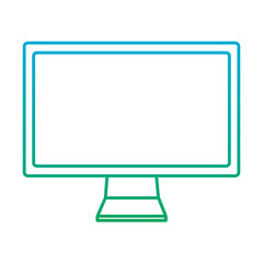 computer monitor icon image vector illustration design  blue to green ombre