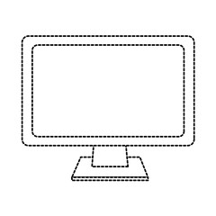 computer monitor icon image vector illustration design  black dotted line
