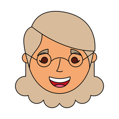 old woman portrait lady grandma cartoon vector illustration