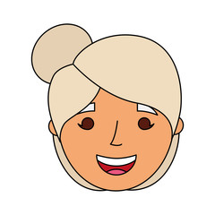 old woman portrait lady grandma cartoon vector illustration