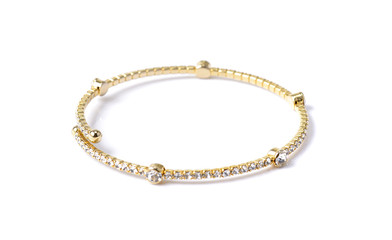 bracelet with diamonds on white