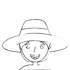 old woman portrait lady grandma cartoon vector illustration