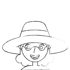 old woman portrait lady grandma cartoon vector illustration