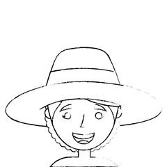 old woman portrait lady grandma cartoon vector illustration