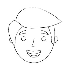 the face old man profile avatar of the grandfather sketch vector illustration