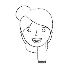 old woman portrait lady grandma cartoon vector illustration