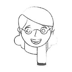 old woman portrait lady grandma cartoon vector illustration