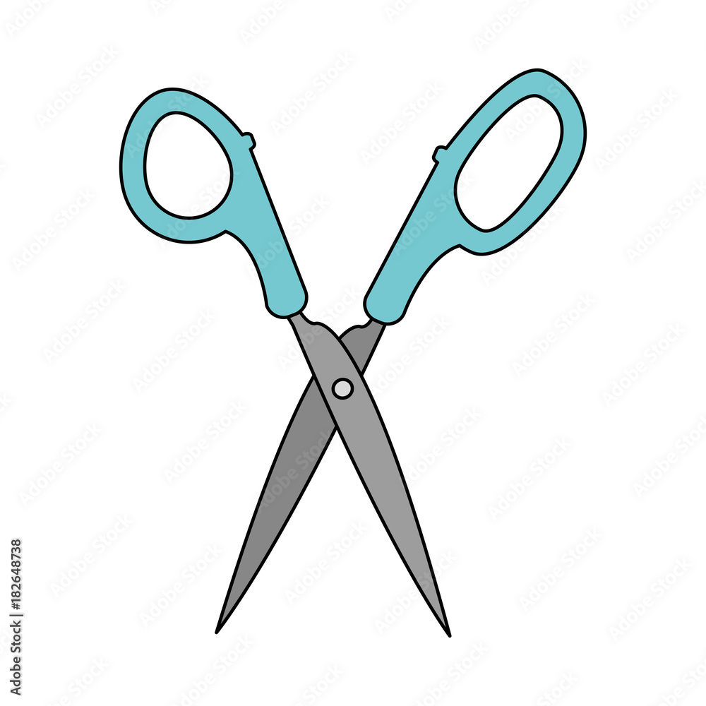 Wall mural isolated scissor design