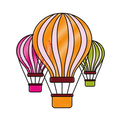 three airballoons travel recreation tourism vector illustration