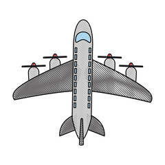 Airplane with turbines icon vector illustration graphic design