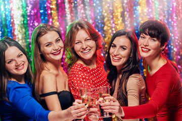 happy Women toasting at party