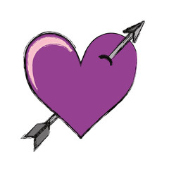 heart with arrow vector illustration