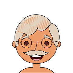 the face old man profile avatar of the grandfather vector illustration