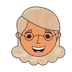 Fototapeta premium old woman face lady grandma cartoon vector illustration