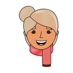 old woman face lady grandma cartoon vector illustration