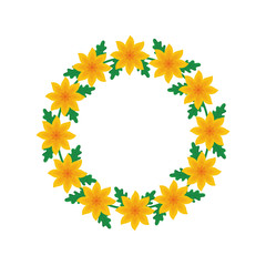 round frame flower  vector illustration