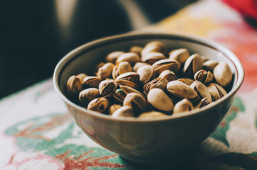 Pistachios In Plate
