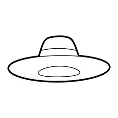hat accessory fashion object vintage design image vector illustration outline