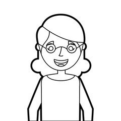old woman portrait lady grandma cartoon vector illustration