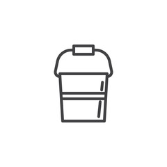 Bucket line icon, outline vector sign, linear style pictogram isolated on white. Symbol, logo illustration. Editable stroke