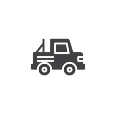 Jeep car icon vector, filled flat sign, solid pictogram isolated on white. Pickup automobile symbol, logo illustration