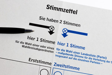 Stimmzettel zur Wahl