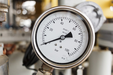 Pressure gauge in oil and gas operation.