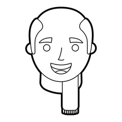 the face old man profile avatar of the grandfather vector illustration outline