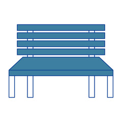 wooden bench street comfort decorative blue vector illustration