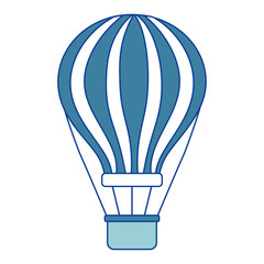 Obraz premium airballoon with basket recreation adventure blue vector illustration