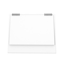 3d Blank standing paper desk calendar, isolated on white background.3d illustration
