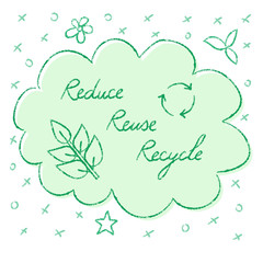 Fototapeta premium Reduce Reuse Recycle lettering