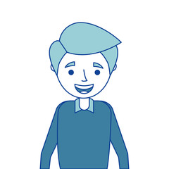 old man portrait of a pensioner grandfather character blue vector illustration