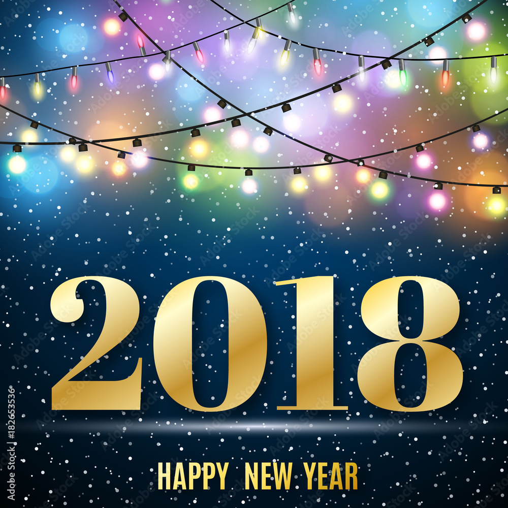 Wall mural happy new 2018 year